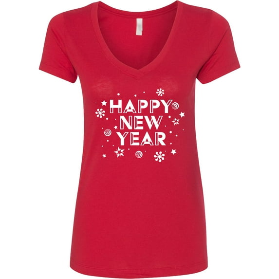 Inktastic Happy New Year Women's V-Neck T-Shirt