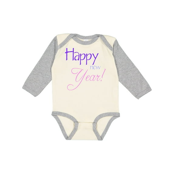 Inktastic Happy New Year colorful Boys or Girls Long Sleeve Baby Bodysuit