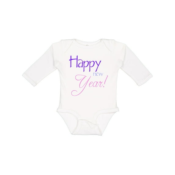 Inktastic Happy New Year colorful Boys or Girls Long Sleeve Baby Bodysuit