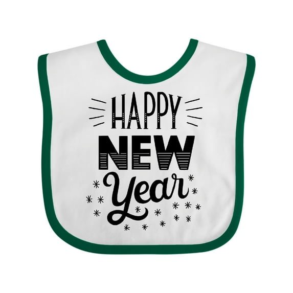 Inktastic Happy New Year in Hand Lettering Boys or Girls Baby Bib