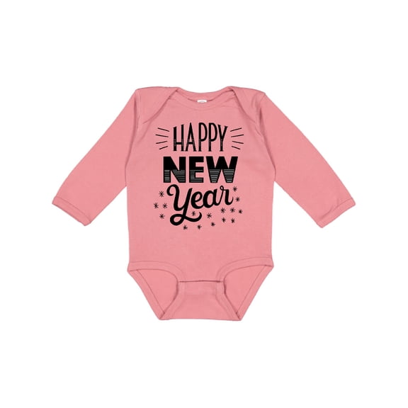 Inktastic Happy New Year in Hand Lettering Boys or Girls Long Sleeve Baby Bodysuit