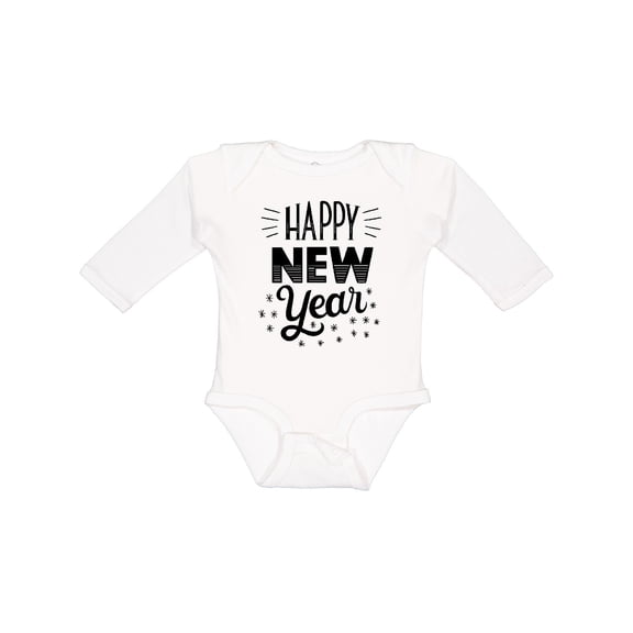 Inktastic Happy New Year in Hand Lettering Boys or Girls Long Sleeve Baby Bodysuit