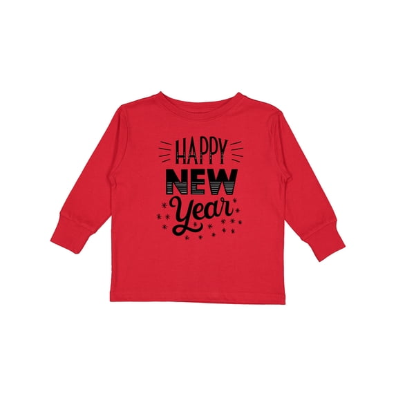 Inktastic Happy New Year in Hand Lettering Boys or Girls Long Sleeve Toddler T-Shirt