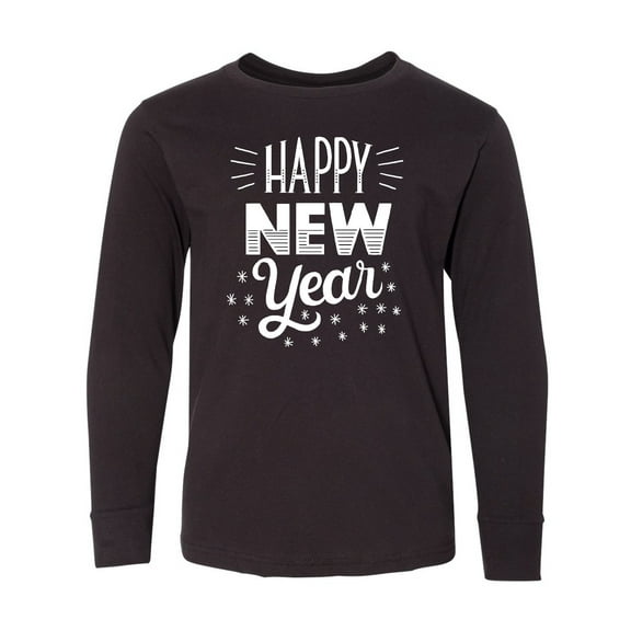 Inktastic Happy New Year in Hand Lettering Long Sleeve Youth T-Shirt