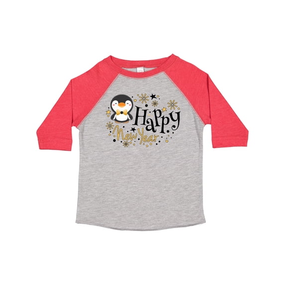 Inktastic Happy New Year with Cute Penguin Boys or Girls Toddler T-Shirt