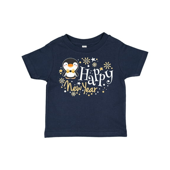 Inktastic Happy New Year with Cute Penguin Boys or Girls Toddler T-Shirt