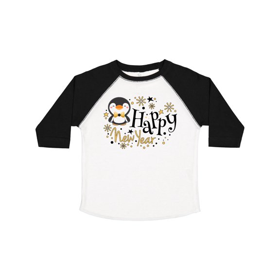 Inktastic Happy New Year with Cute Penguin Boys or Girls Toddler T-Shirt