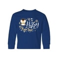 thumbnail image 1 of Inktastic Happy New Year with Cute Penguin Long Sleeve Youth T-Shirt, 1 of 5