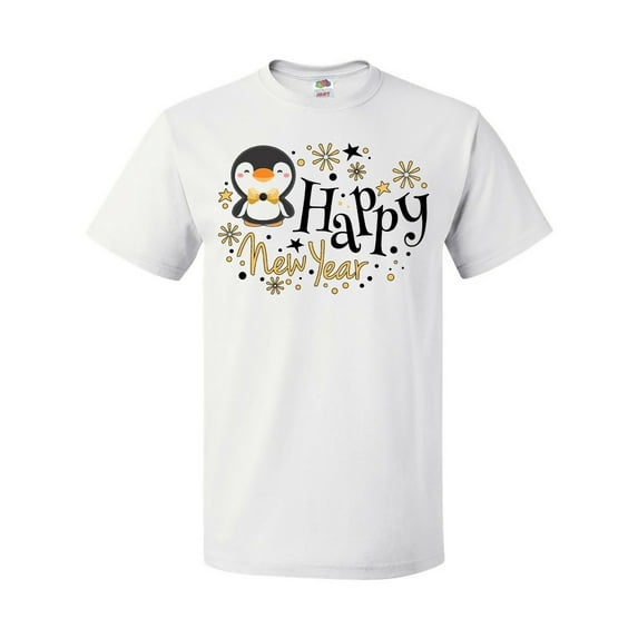 Inktastic Happy New Year with Cute Penguin T-Shirt