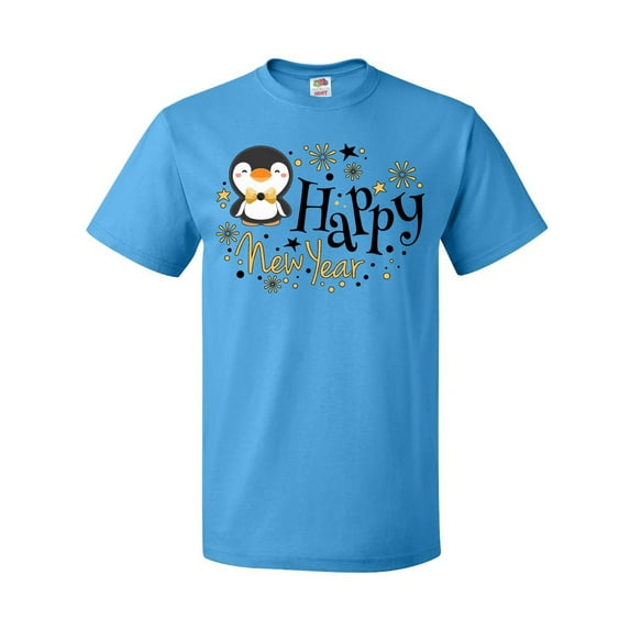 Inktastic Happy New Year with Cute Penguin T-Shirt