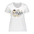 thumbnail image 1 of Inktastic Happy New Year with Cute Penguin Women's Plus Size T-Shirt, 1 of 5