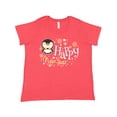 thumbnail image 1 of Inktastic Happy New Year with Cute Penguin Women's Plus Size T-Shirt, 1 of 5