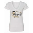 thumbnail image 1 of Inktastic Happy New Year with Cute Penguin Women's V-Neck T-Shirt, 1 of 5