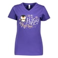 thumbnail image 1 of Inktastic Happy New Year with Cute Penguin Women's V-Neck T-Shirt, 1 of 5