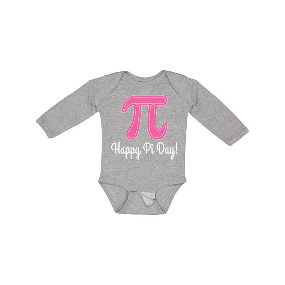Inktastic Happy Pi Day Pink Math Symbol Girls Long Sleeve Baby Bodysuit