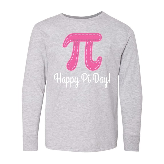 Inktastic Happy Pi Day Pink Math Symbol Long Sleeve Youth T-Shirt