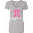 thumbnail image 1 of Inktastic Happy Pi Day Pink Math Symbol Women's V-Neck T-Shirt, 1 of 5