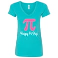 thumbnail image 1 of Inktastic Happy Pi Day Pink Math Symbol Women's V-Neck T-Shirt, 1 of 5