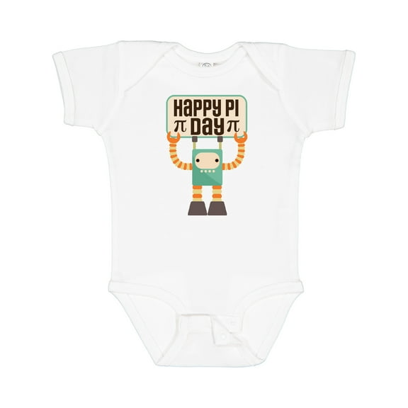 Inktastic Happy Pi Day Robot Math Class Boys or Girls Baby Bodysuit