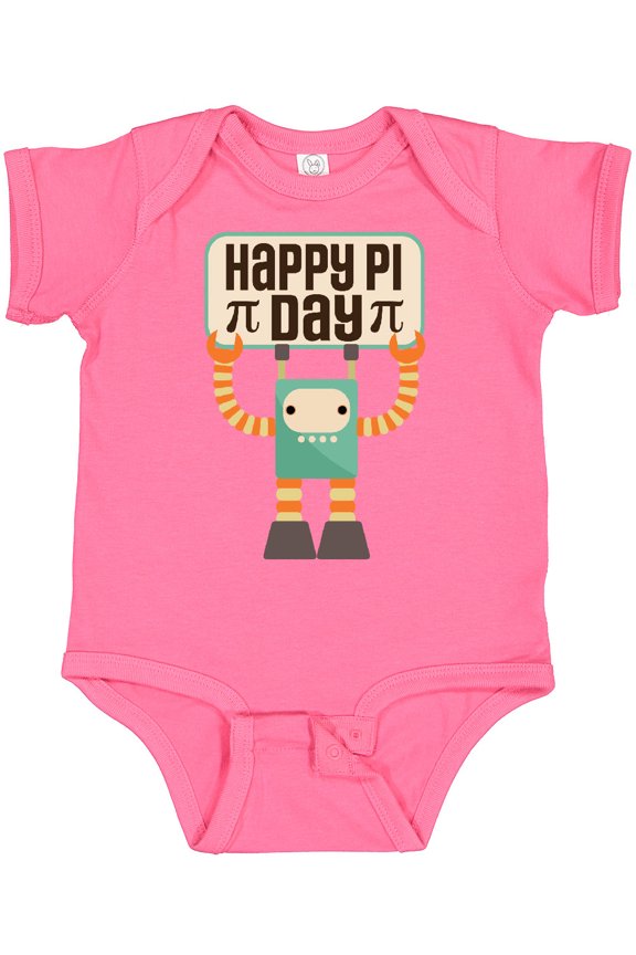 Happy Pi Day Robot Math Class Boys or Girls Baby Bodysuit