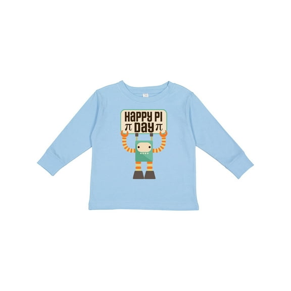 Inktastic Happy Pi Day Robot Math Class Boys or Girls Long Sleeve Toddler T-Shirt