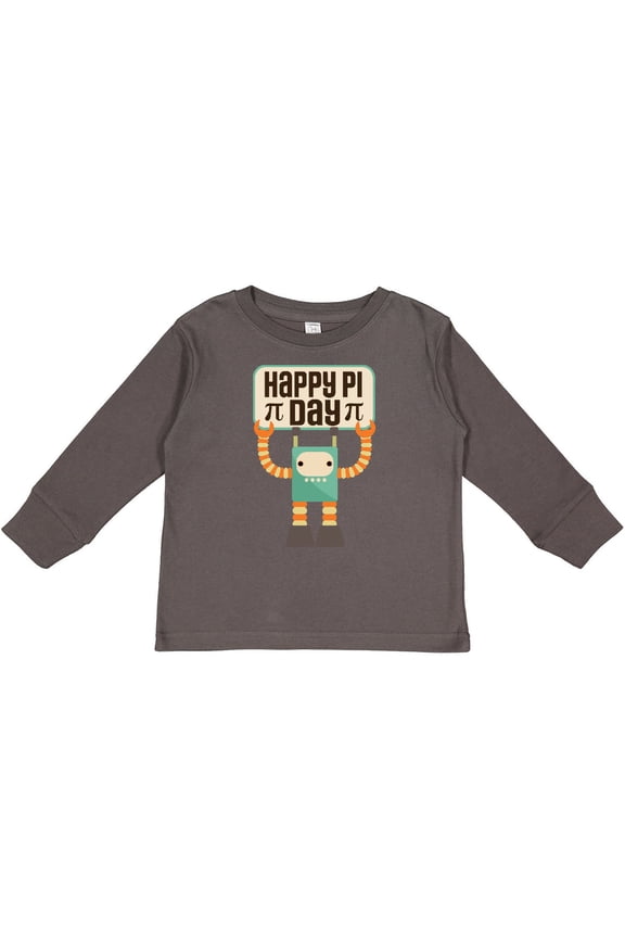 Happy Pi Day Robot Math Class Boys or Girls Long Sleeve Toddler T-Shirt