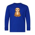 thumbnail image 1 of Inktastic Happy Sloth Long Sleeve Youth T-Shirt, 1 of 5