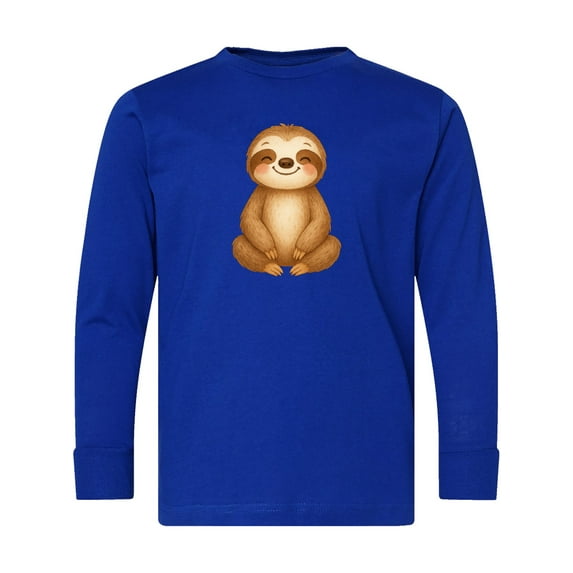 Inktastic Happy Sloth Long Sleeve Youth T-Shirt