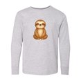 thumbnail image 1 of Inktastic Happy Sloth Long Sleeve Youth T-Shirt, 1 of 5
