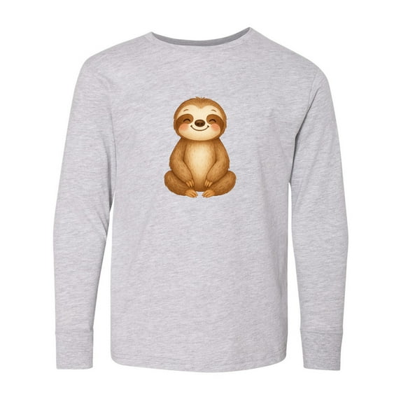 Inktastic Happy Sloth Long Sleeve Youth T-Shirt