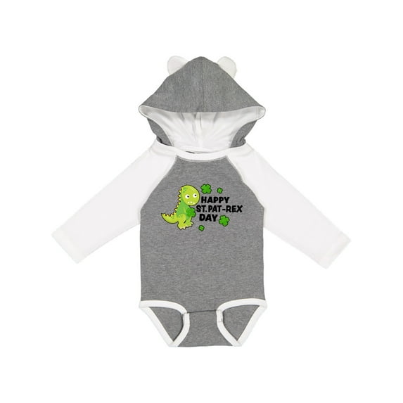 Inktastic Happy St Pat-Rex Day with Dinosaur Boys or Girls Long Sleeve Baby Bodysuit