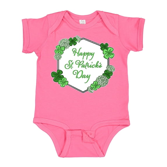 Inktastic Happy St. Patrick's Day Clovers Boys or Girls Baby Bodysuit