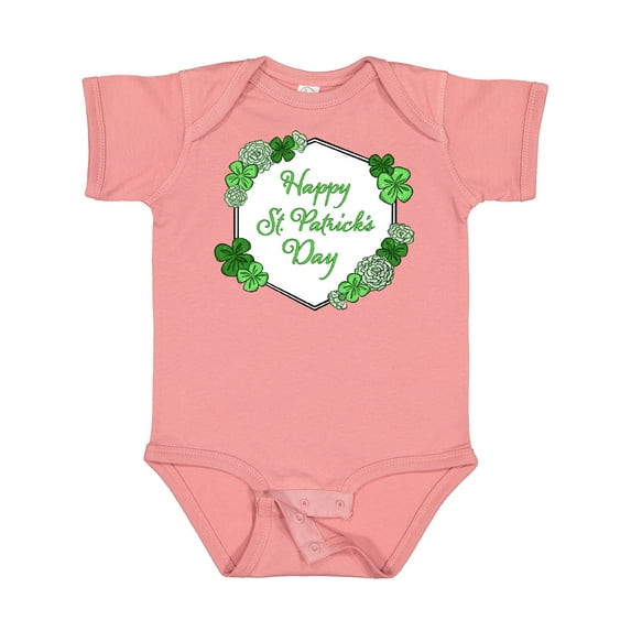 Inktastic Happy St. Patrick's Day Clovers Boys or Girls Baby Bodysuit