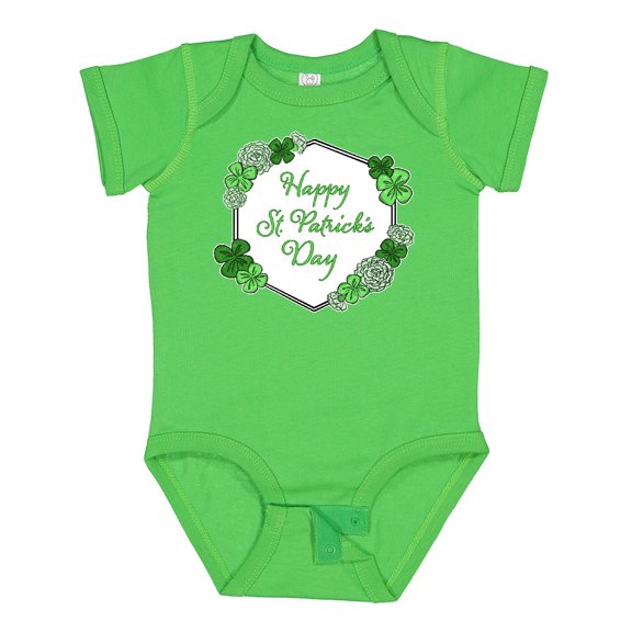 Inktastic Happy St. Patrick's Day Clovers Boys or Girls Baby Bodysuit