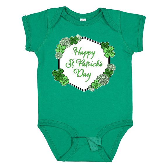 Inktastic Happy St. Patrick's Day Clovers Boys or Girls Baby Bodysuit