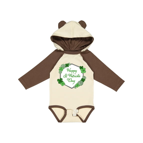 Inktastic Happy St. Patrick's Day Clovers Boys or Girls Long Sleeve Baby Bodysuit