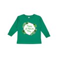 thumbnail image 1 of Inktastic Happy St. Patrick's Day Clovers Boys or Girls Long Sleeve Toddler T-Shirt, 1 of 5