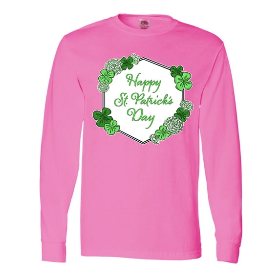 Inktastic Happy St. Patrick's Day Clovers Long Sleeve T-Shirt
