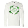 thumbnail image 1 of Inktastic Happy St. Patrick's Day Clovers Long Sleeve T-Shirt, 1 of 5