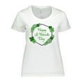 thumbnail image 1 of Inktastic Happy St. Patrick's Day Clovers Women's Plus Size T-Shirt, 1 of 5