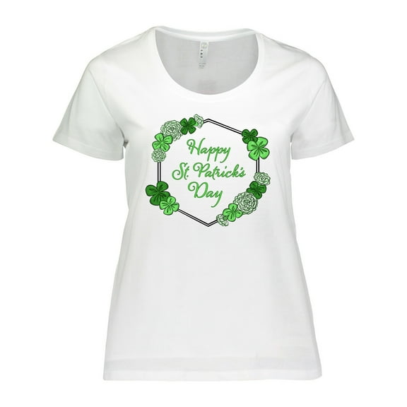Inktastic Happy St. Patrick's Day Clovers Women's Plus Size T-Shirt