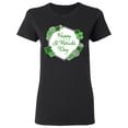 thumbnail image 1 of Inktastic Happy St. Patrick's Day Clovers Women's T-Shirt, 1 of 5