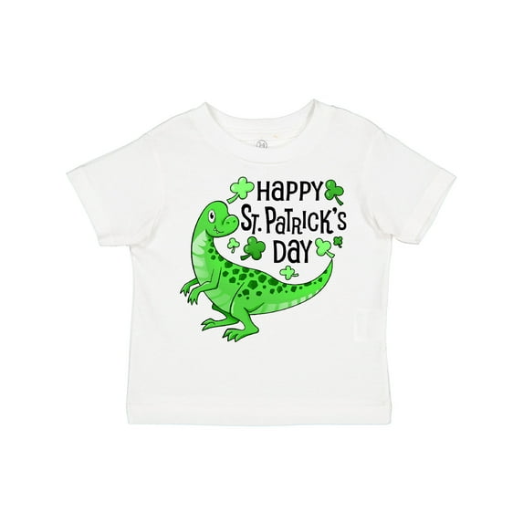 Inktastic Happy St. Patrick's Day Green Dinosaur Boys or Girls Toddler T-Shirt