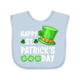 thumbnail image 1 of Inktastic Happy St. Patrick's Day Green Hat and Clovers Boys or Girls Baby Bib, 1 of 4