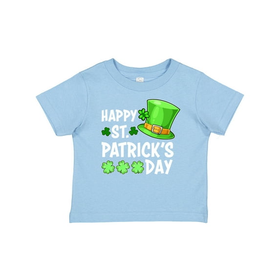 Inktastic Happy St. Patrick's Day Green Hat and Clovers Boys or Girls Baby T-Shirt