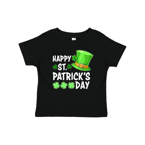 Inktastic Happy St. Patrick's Day Green Hat and Clovers Boys or Girls Baby T-Shirt
