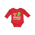 thumbnail image 1 of Inktastic Happy St. Patrick's Day Green Hat and Clovers Boys or Girls Long Sleeve Baby Bodysuit, 1 of 5