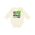 thumbnail image 1 of Inktastic Happy St. Patrick's Day Green Hat and Clovers Boys or Girls Long Sleeve Baby Bodysuit, 1 of 5