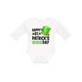 thumbnail image 1 of Inktastic Happy St. Patrick's Day Green Hat and Clovers Boys or Girls Long Sleeve Baby Bodysuit, 1 of 5
