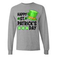 thumbnail image 1 of Inktastic Happy St. Patrick's Day Green Hat and Clovers Long Sleeve T-Shirt, 1 of 5